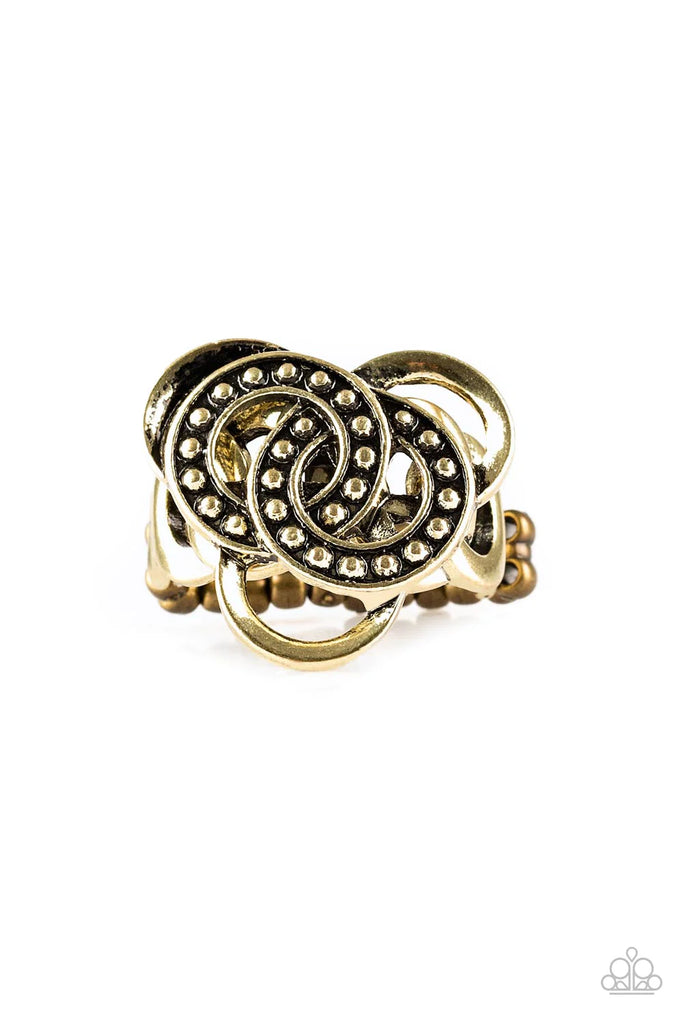 Dizzying Distraction - Brass Paparazzi  Ring