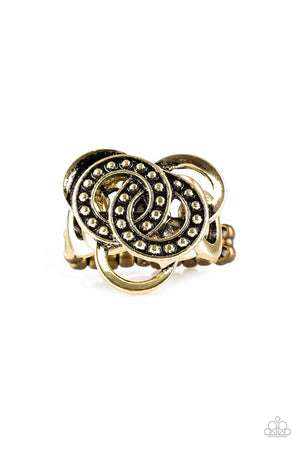 Dizzying Distraction - Brass Paparazzi  Ring