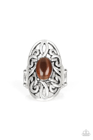 GLEAM Big - Brown Paparazzi  Ring