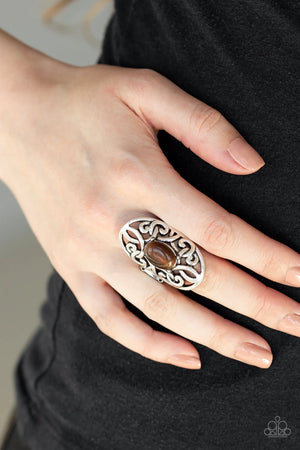 GLEAM Big - Brown Paparazzi  Ring