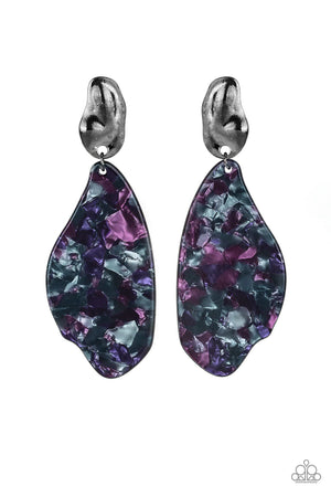 Fish Out Of Water - Purple Paparazzi  Post Earrings
