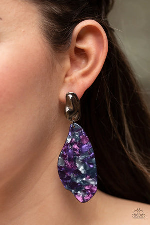 Fish Out Of Water - Purple Paparazzi  Post Earrings