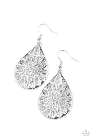 Icy Mosaic - Purple Paparazzi  Earrings