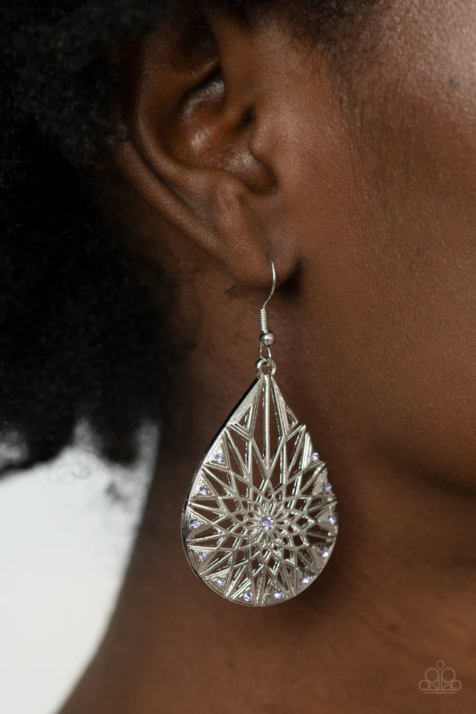 Icy Mosaic - Purple Paparazzi  Earrings