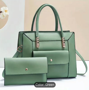 Fashion Large Capacity Bag Portable Shoulder Bag w/ hand held bag ~ Green