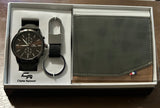 Dark Brown ~ Men Watch, Wallet Keychain Gift Box