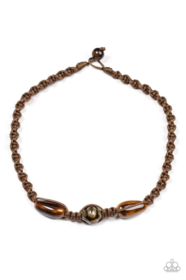 Jungle Tales   Paparazzi  Brown Urban Necklace - Men