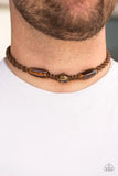 Jungle Tales   Paparazzi  Brown Urban Necklace - Men