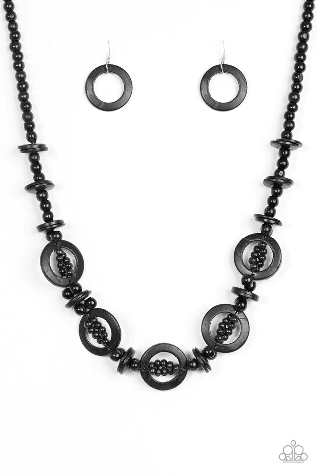 Fiji Foxtrot - Black ~  Paparazzi Necklace