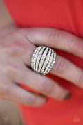 Bling Brilliance - White Blockbuster Paparazzi Ring