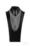 DEFIANT ~ Paparazzi 2020 (RETIRED) ZI Collection Silver V-Shaped Net Necklace