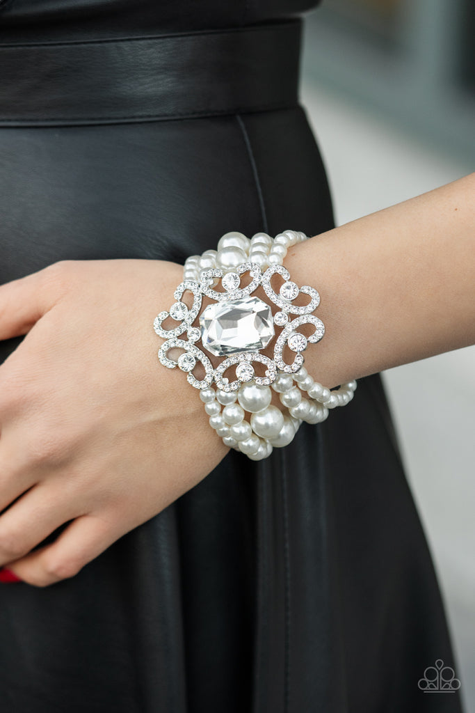 Rule The Room - White Paparazzi Accessories Bracelet