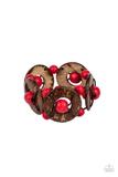 Island Adventure - Red  Paparazzi Wood Bracelet