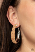 A CORK In The Road - Silver Paparazzi Cork Hoop Earrings