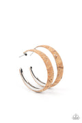 A CORK In The Road - Silver Paparazzi Cork Hoop Earrings