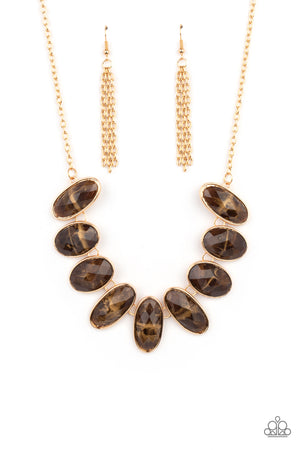 Elliptical Episode - Brown  Paparazzi Necklace