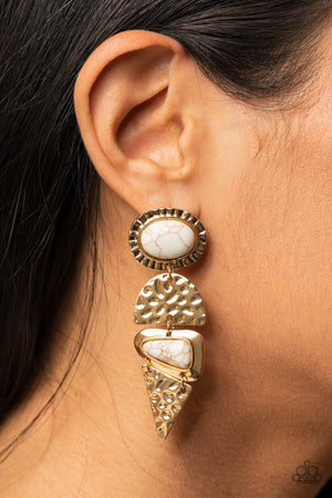 Earthy Extravagance - Gold  Paparazzi Post Earrings