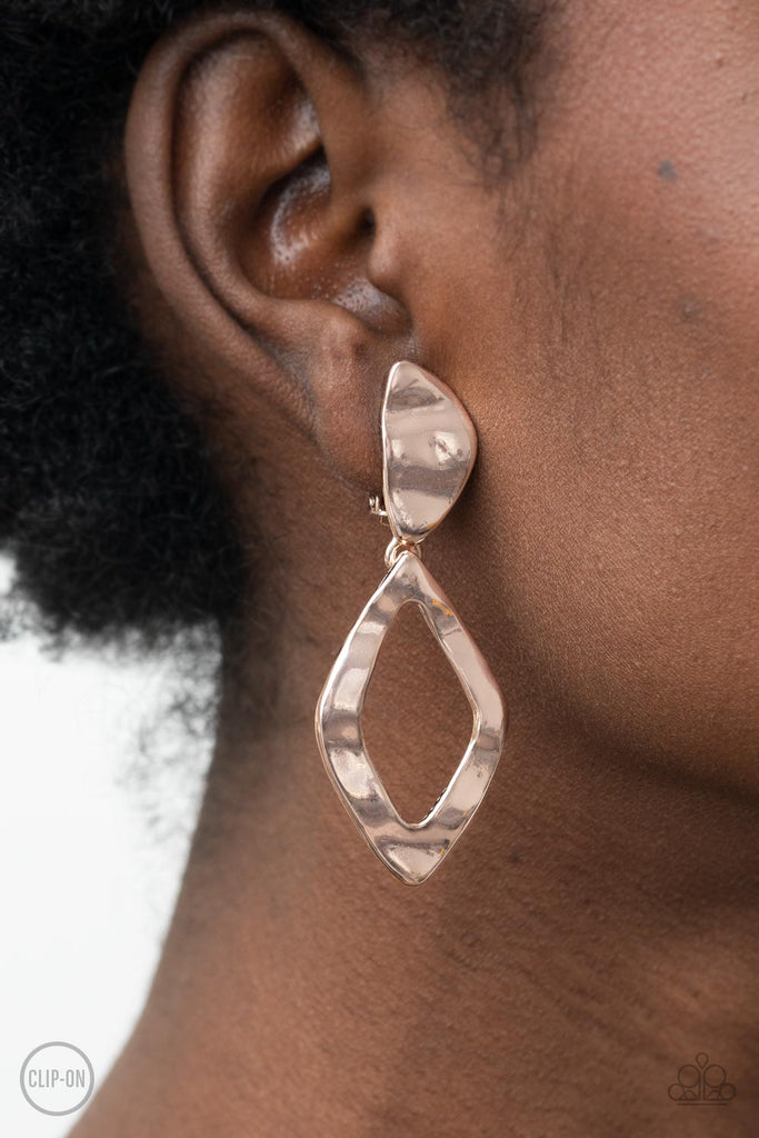 Industrial Gallery - Rose Gold Paparazzi Clip On Earrings