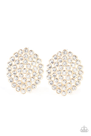 Drama School Dropout - Gold  Paparazzi Oval Post Earrings