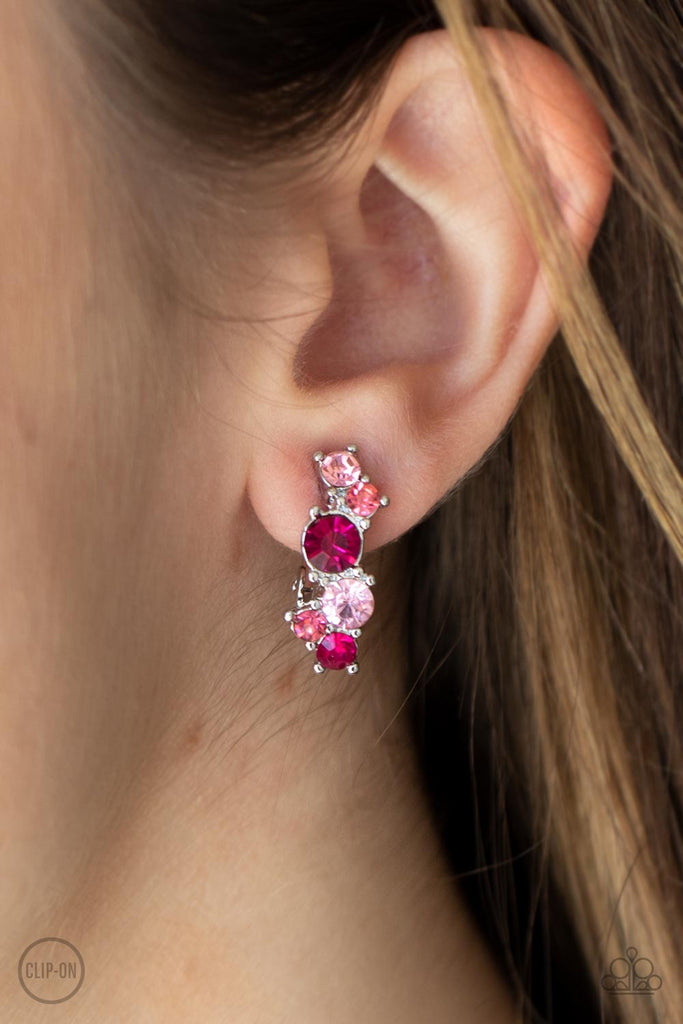 Cosmic Celebration - Pink Paparazzi Clip-on Earrings