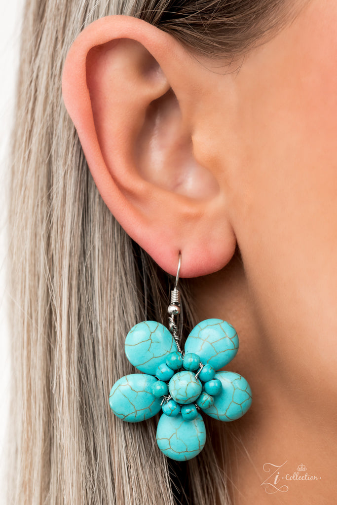 GENUINE ~ Paparazzi (RETIRED) 2021 ZI Collection Turquoise Stone Flower Necklace
