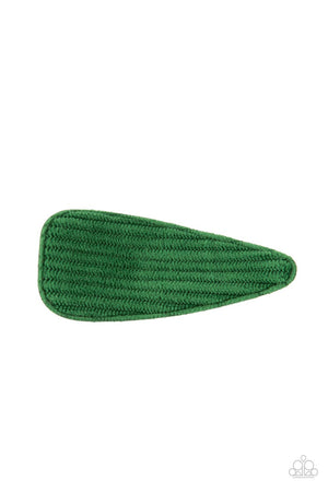 Colorfully Corduroy - Green  Paparazzi Hair Clip