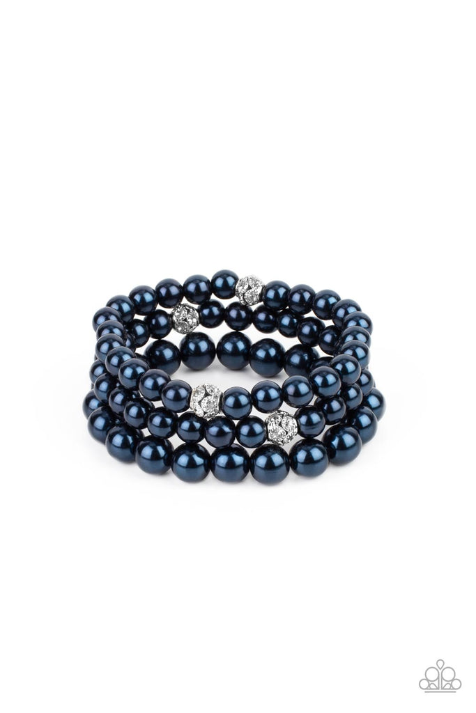 Here Comes The Heiress - Blue  Paparazzi Beaded Stretchy Bracelet