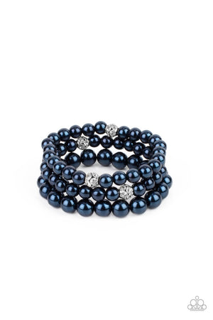 Here Comes The Heiress - Blue  Paparazzi Beaded Stretchy Bracelet