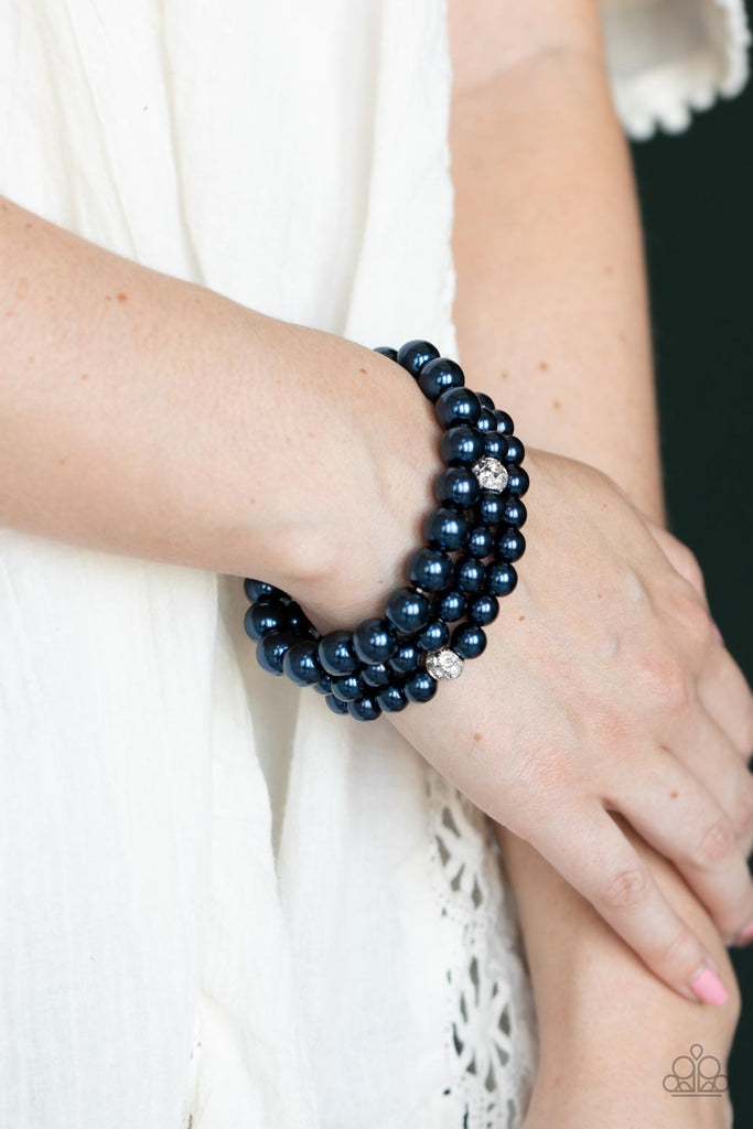 Here Comes The Heiress - Blue  Paparazzi Beaded Stretchy Bracelet
