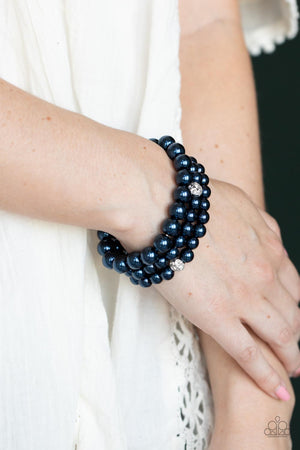Here Comes The Heiress - Blue  Paparazzi Beaded Stretchy Bracelet