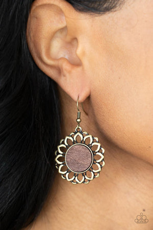 Farmhouse Fashionista - Brass  Paparazzi Earrings