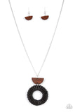 Homespun Stylist - Black  Paparazzi Wooden Necklace