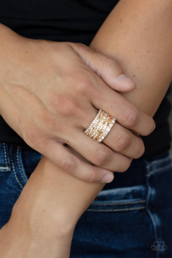 Exclusive Elegance - Gold Paparazzi Ring