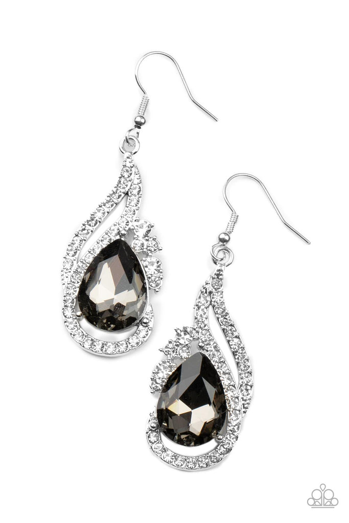Dancefloor Diva - Silver Paparazzi Oversized Tear Drop Earrings