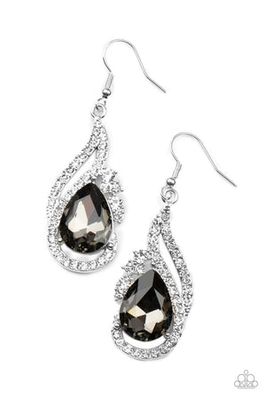 Dancefloor Diva - Silver Paparazzi Oversized Tear Drop Earrings