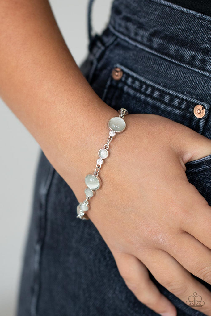 Storybook Beam - White Paparazzi Cat's Eye Bracelet