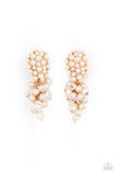 Fabulously Flattering - Gold  Paparazzi White Pearl Earrings