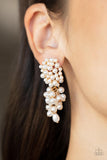 Fabulously Flattering - Gold  Paparazzi White Pearl Earrings