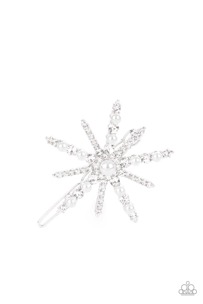 Leading Luminary - White  Paparazzi Barrette