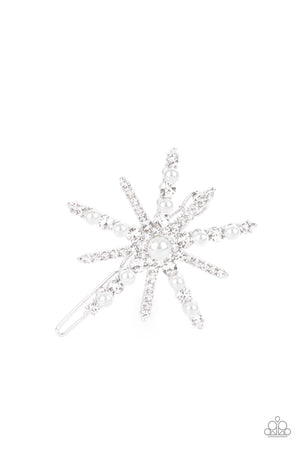 Leading Luminary - White  Paparazzi Barrette