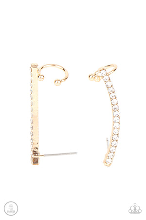 Give Me The SWOOP - Gold Paparazzi Crawler Earrings