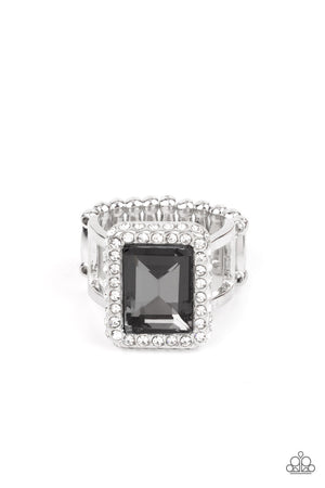 Glamorously Glitzy - Silver  Paparazzi Ring