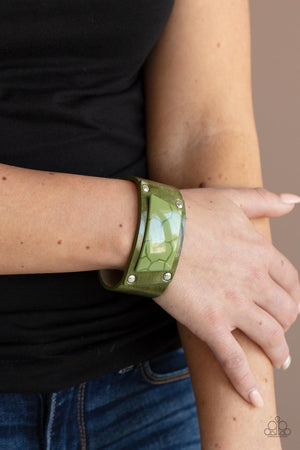 Geo Glamper - Green Paparazzi Urban Bracelet