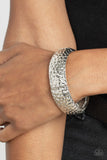 Come Under The Hammer - Silver Paparazzi Stretchy Artisan Bracelet