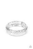 Come Under The Hammer - Silver Paparazzi Stretchy Artisan Bracelet