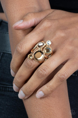 Demandingly Duchess - Brown Paparazzi Champagne Colored Gem Ring