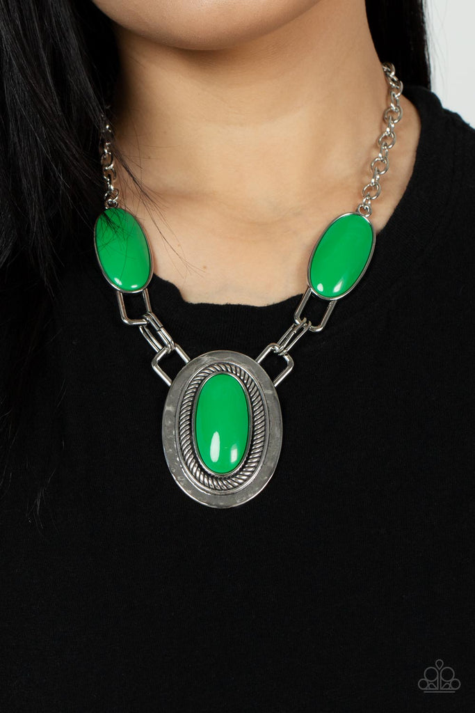 Count to TENACIOUS - Green  Paparazzi Shot Necklace