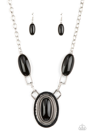 Count to TENACIOUS - Black Paparazzi Oblong Necklace
