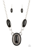 Count to TENACIOUS - Black Paparazzi Oblong Necklace