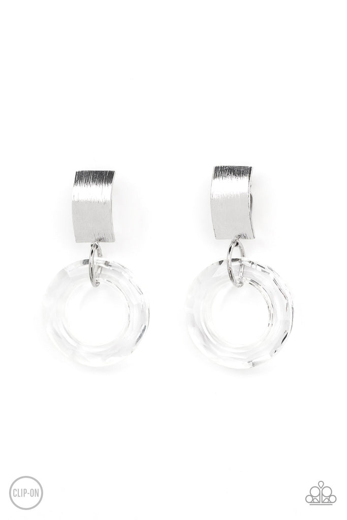 Clear Out! - White Paparazzi Clip On Earrings